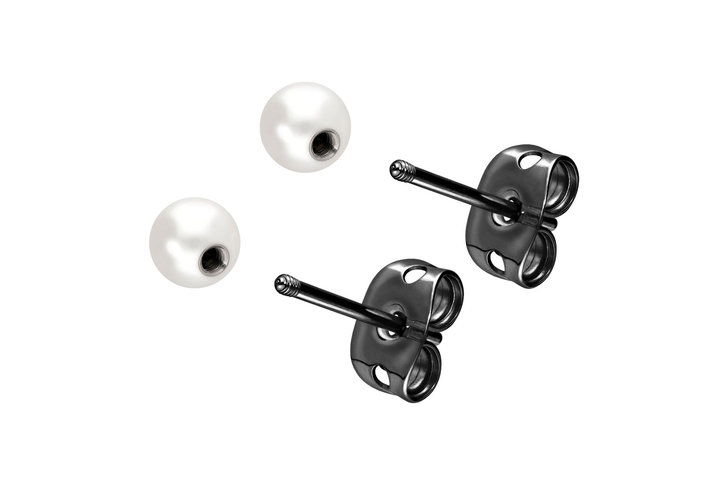 Titan Ohrstecker ECHTE FRISCHWASSERPERLE von Piercingline